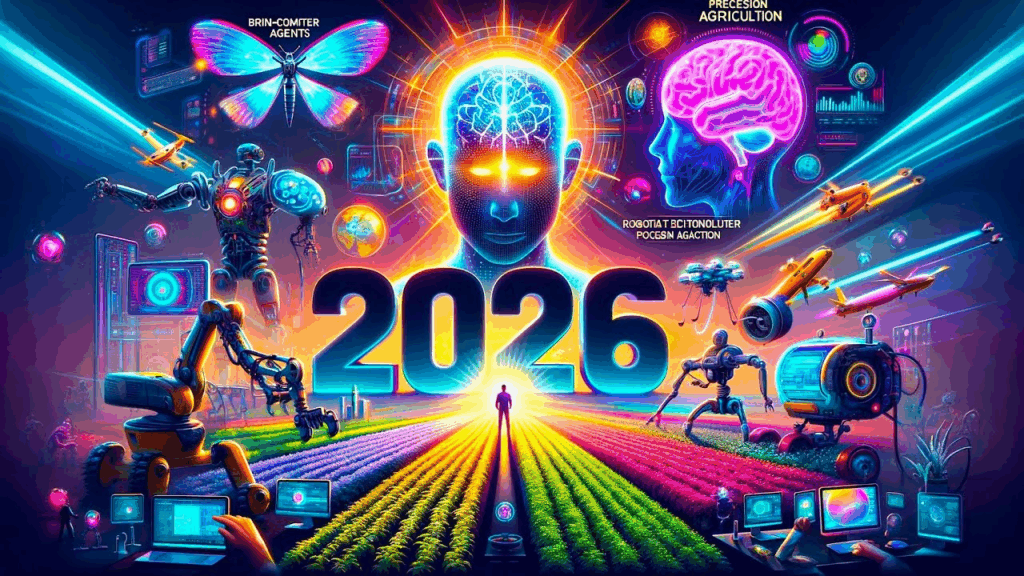 Futuristic-2026-concept-showing-artificial-intelligence-robots-drones-and-brain-computer-technology-transforming-education-healthcare-agriculture-work-and-everyday-life